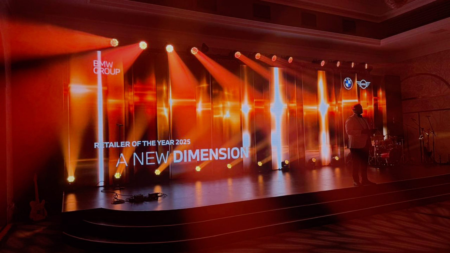BMW Retailer of the Year 2025 — lighting and set detail