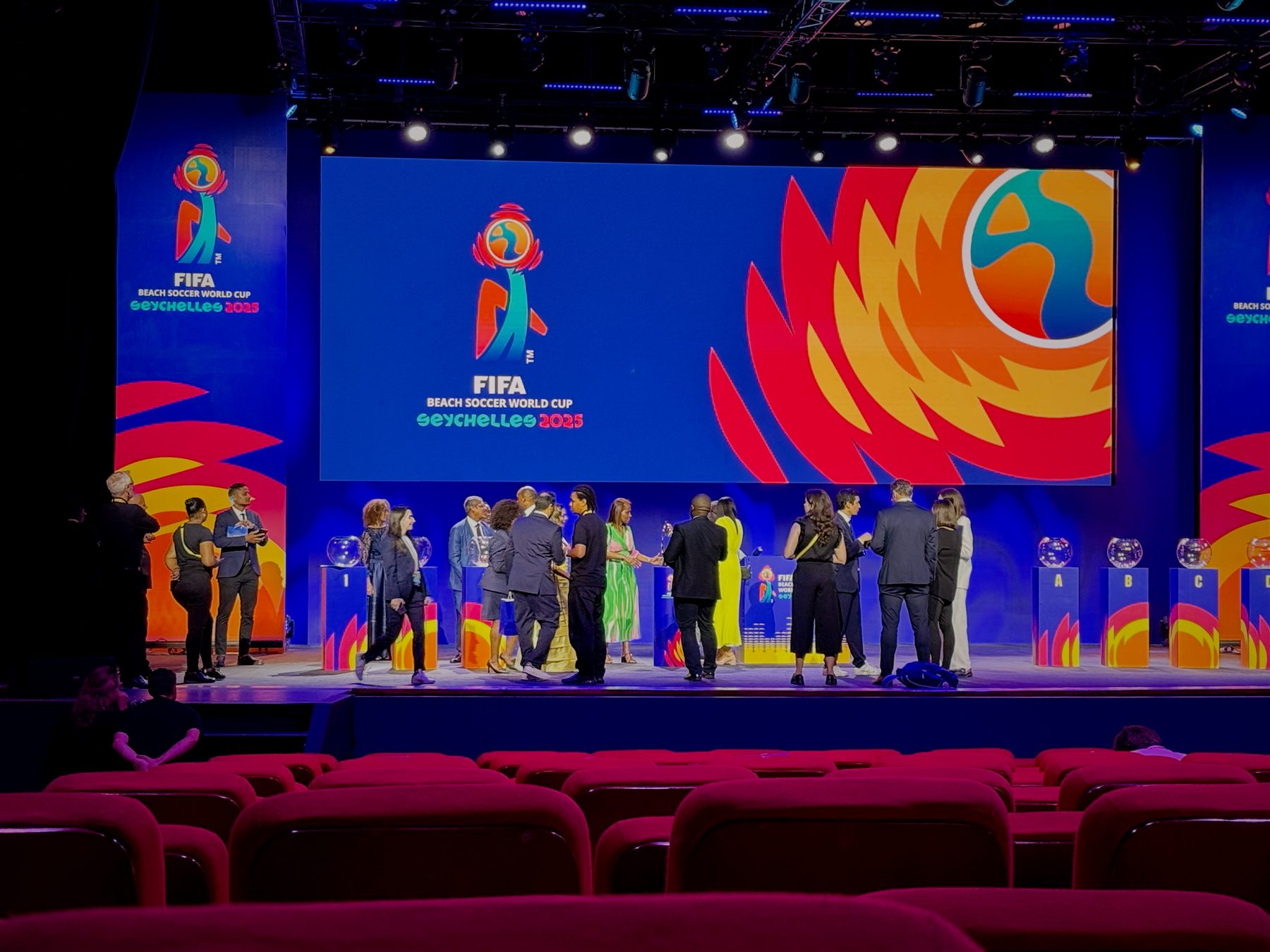 FIFA World Cup Beach Soccer Draw — lighting and set detail